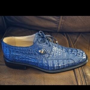 Men's Blue Crocodile  Dress Shoes